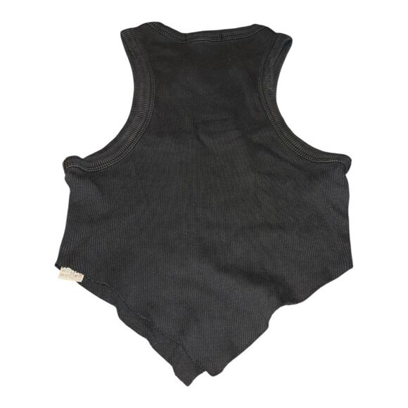 Forever 21 Dark Gray Ribbed Cropped Motorcycle Tank Size S - Picture 3 of 4